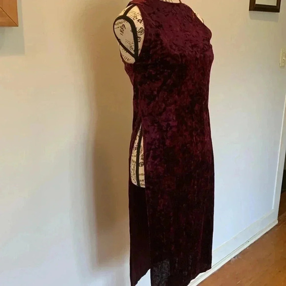 Forever 21 Women’s Small Kurta Style Crushed Velour Sleeveless Dress Purple-Pink - Picture 2 of 5